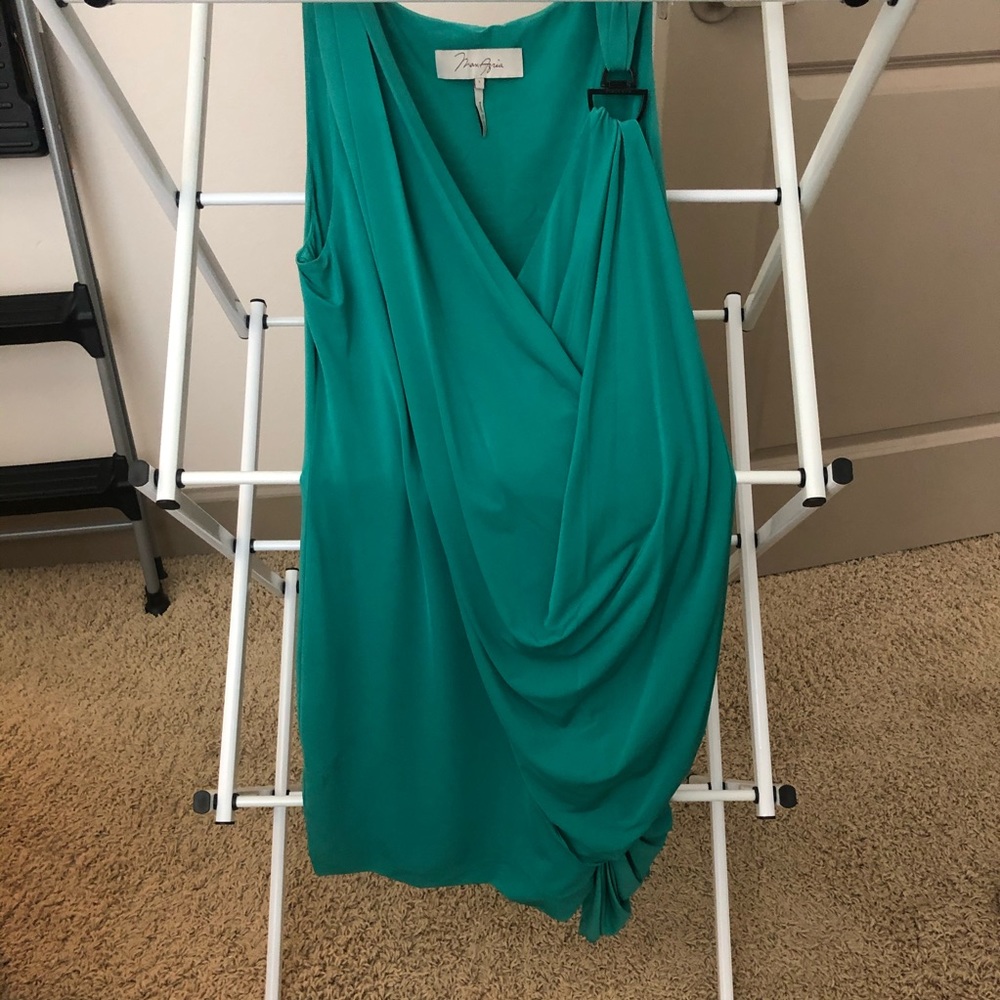 Bcbgmaxazria cocktail mini dress green dress |turquoise | stretch - Picture 11 of 14